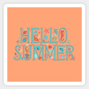 Hello summer orange Sticker